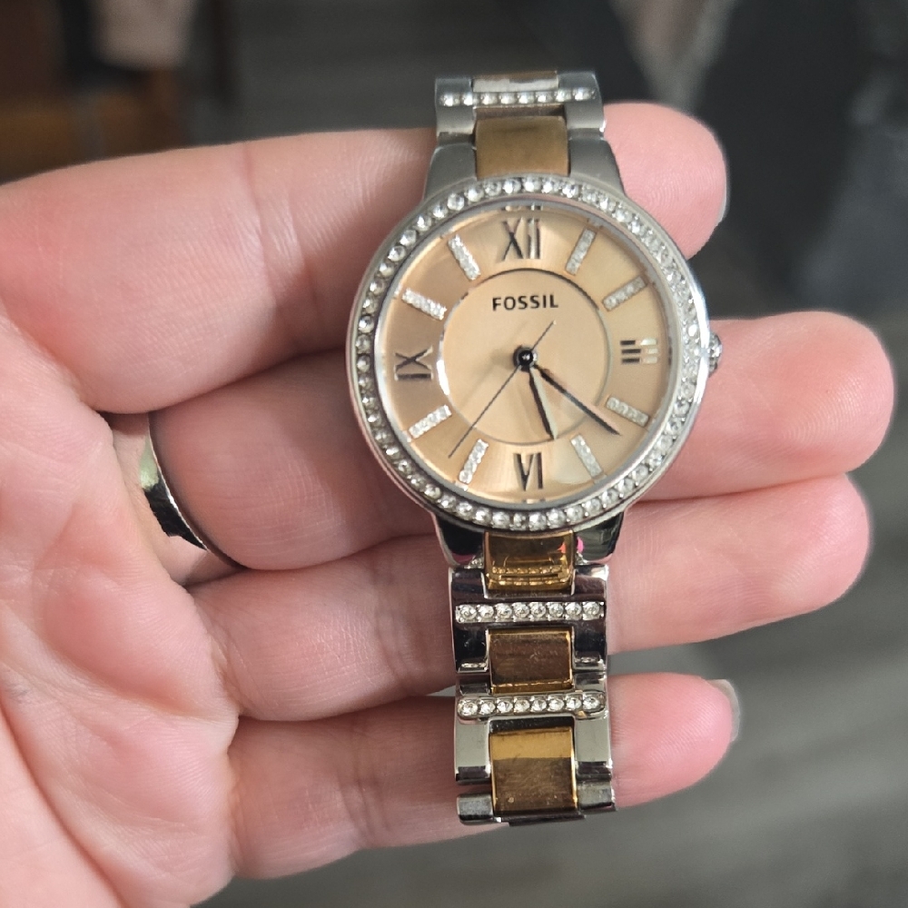 Fossil Virginia Two Tone Stainless Steel Watch